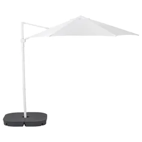 IKEA HÖGÖN ХЁГЁН, зонт от солнца с опорой, белый / Свартё темно-серый, 270 см 193.210.01 фото