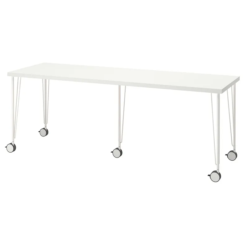 IKEA LAGKAPTEN ЛАГКАПТЕН / KRILLE КРИЛЛЕ, письменный стол, белый, 200x60 см 094.176.07 фото №1