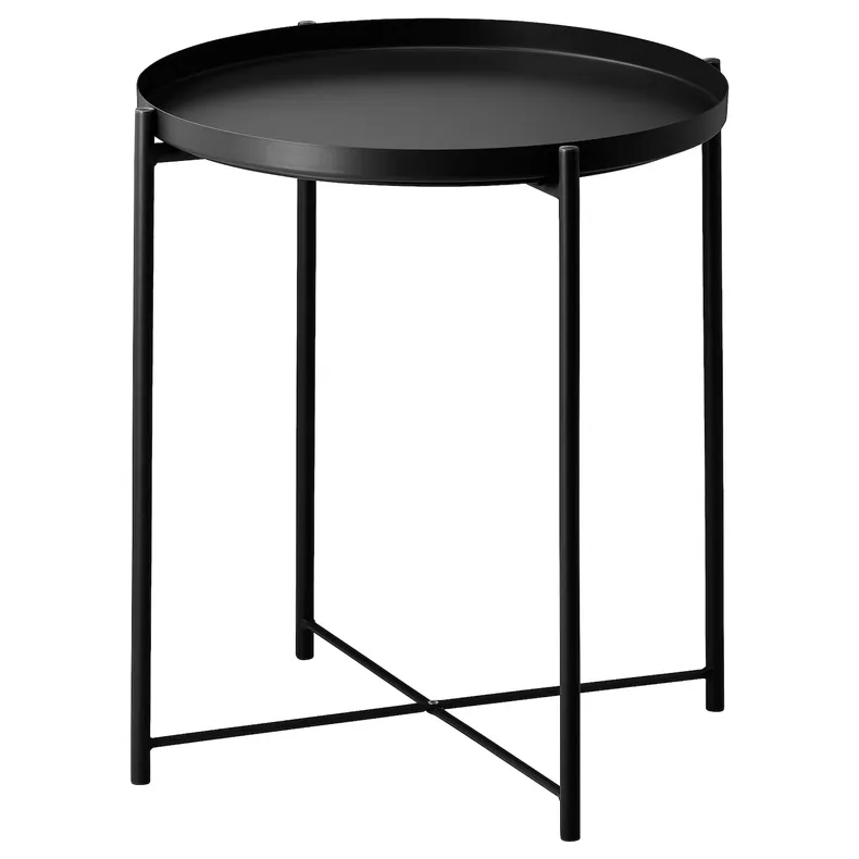 IKEA GLADOM ГЛАДОМ, стіл сервірувальний, чорний, 45x53 см 504.119.90 фото №1