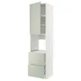 IKEA METOD МЕТОД / MAXIMERA МАКСІМЕРА, висока шафа для духовки+дверц / 2шухл, білий / Стенсунд світло-зелений, 60x60x240 см 594.863.06 фото