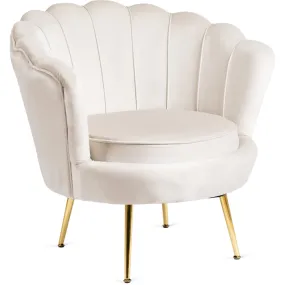 Кресло мягкое бархатное MEBEL ELITE ANGEL Velvet, кремовый фото