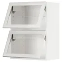 IKEA METOD МЕТОД, навесной горизонтальный шкаф / 2двери, белый / Хейста белое прозрачное стекло, 60x80 см 094.905.94 фото thumb №1