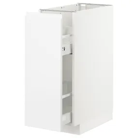 IKEA METOD МЕТОД, підлог шафа / висувна внутрішн секція, білий / ВОКСТОРП глянцевий / білий, 30x60 см 393.005.97 фото