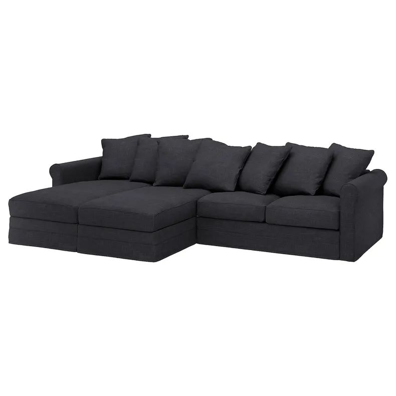 IKEA GRÖNLID ГРЕНЛІД, 4-місний диван, з шезлонгом / антрацит пагорбкуватий 294.401.12 фото №1