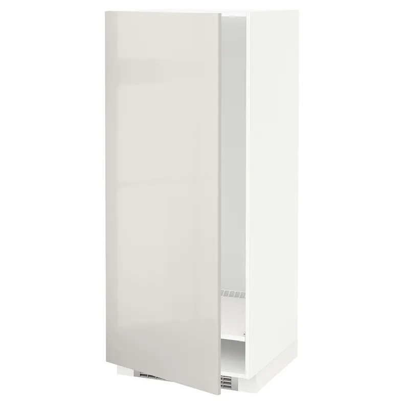 IKEA METOD МЕТОД, висока шафа для холодильнка / морозил, білий / Ringhult світло-сірий, 60x60x140 см 491.427.86 фото №2