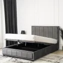Кровать двуспальная бархатная MEBEL ELITE CARLOS Velvet, 140x200 см, серый фото thumb №7