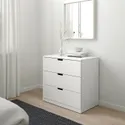 IKEA NORDLI НОРДЛИ, комод с 3 ящиками, белый, 80x76 см 692.394.95 фото thumb №2