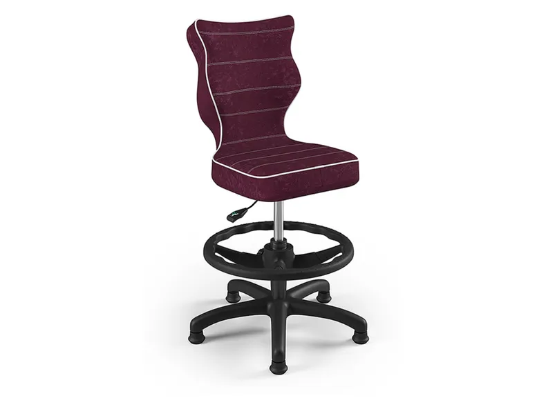 BRW Дитячий стілець з підставкою для ніг фіолетовий, розмір 4 OBR_PETIT_CZARNY_ROZM.4_WK+P_VISTO_7 фото №1