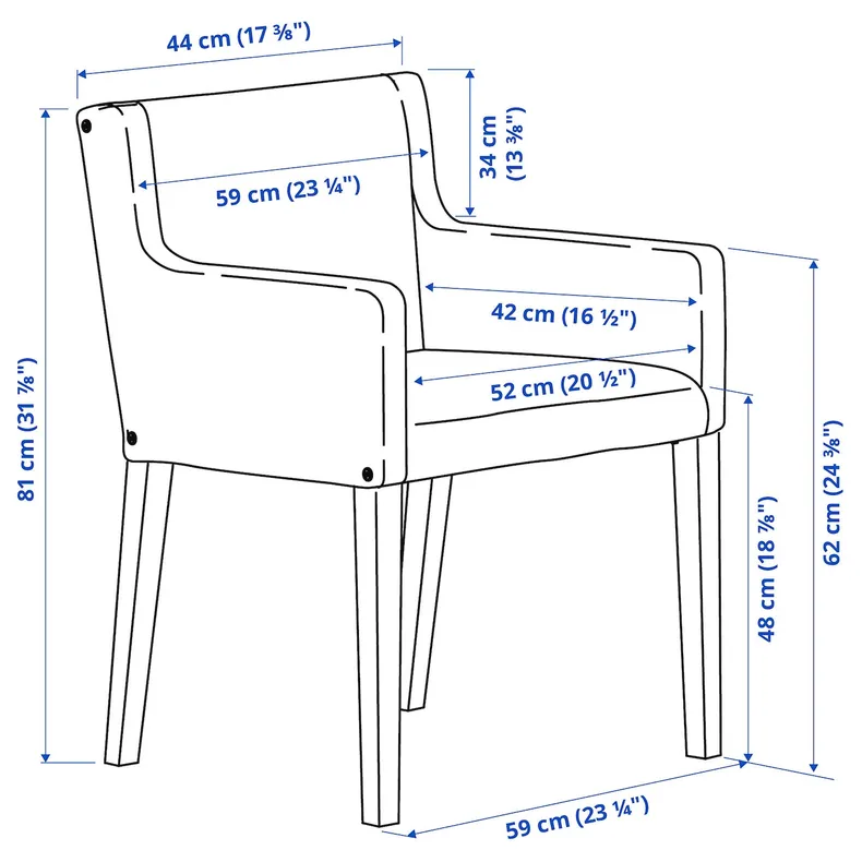 IKEA MÅRENÄS МОРЕНЭС, стул с подлокотником, черный / бежевый 795.143.89 фото №9