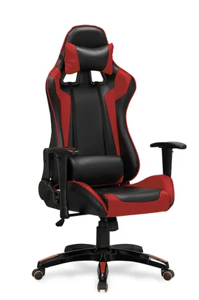 Крісло комп'ютерне HALMAR DEFENDER, чорний/червоний фото