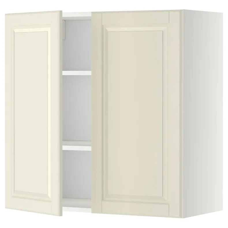 IKEA METOD МЕТОД, навісна шафа з полицями / 2 дверцят, білий / БУДБІН кремово-білий, 80x80 см 694.677.41 фото №1