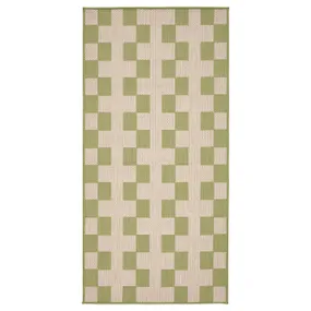 IKEA GÅNGSTIG ГОНГСТИГ, кухонная коврик, Плоское плетение зеленого / кремового цвета, 80x150 см 105.781.47 фото
