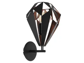 BRW Металлический настенный светильник Carlton черно-коричневого цвета 068960 фото