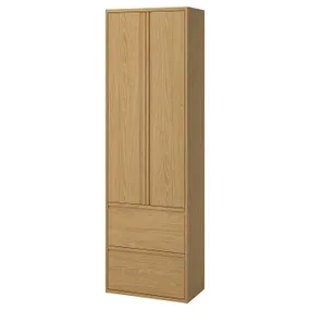 IKEA ÄNGSJÖN ЭНГШЁН, высокий шкаф с дверцами/ящиками, имит. дуб, 60x35x195 см 905.531.62 фото