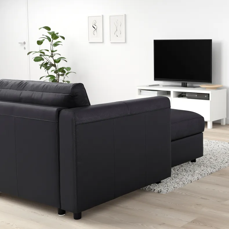 IKEA VIMLE ВІМЛЕ, кут диван-ліжко, 5-місн з кушеткою, Гранн/Бомстад чорний 794.773.77 фото №3