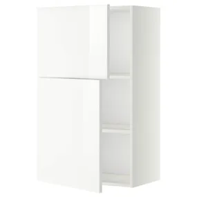IKEA METOD МЕТОД, навесной шкаф с полками / 2дверцы, белый / Рингхульт белый, 60x100 см 294.653.86 фото