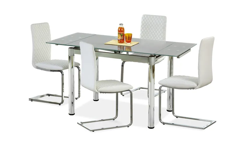 Кухонний стіл HALMAR LOGAN 2 96-142x70 см сірий хром фото №1