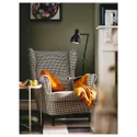 IKEA STRANDMON СТРАНДМОН, кресло с подголовником, Vibberbo черный / бежевый 204.569.56 фото thumb №3