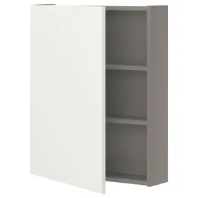 IKEA ENHET ЭНХЕТ, навесной шкаф с 2 полками/дверцей, серый/белый, 60x17x75 см 693.236.58 фото