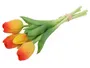 BRW букет тюльпанів 28 см 5 шт прогумований жовто-червоний 090933 фото