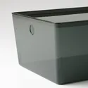 IKEA KUGGIS КУГГІС, коробка з кришкою, прозорий чорний, 26x35x15 см 295.612.03 фото thumb №5