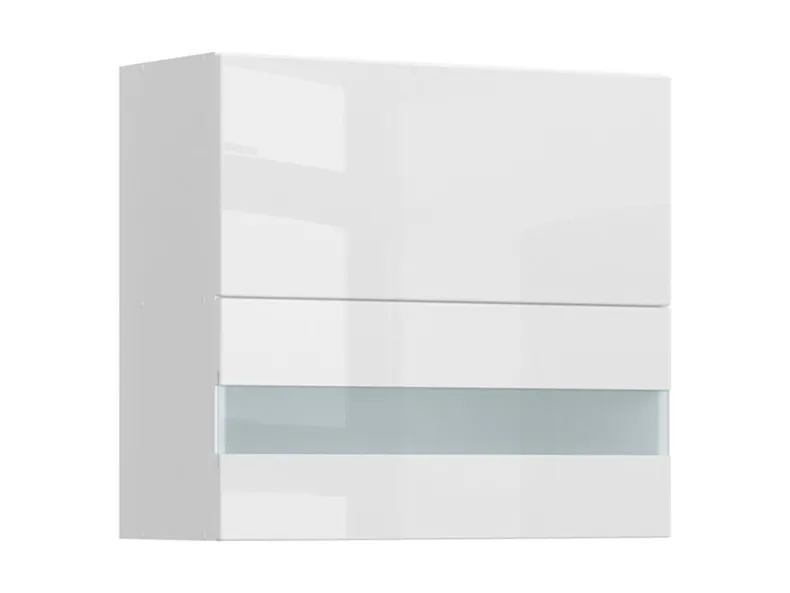 Кухонна шафа BRW Top Line 80 см з нахилом вітрини білий глянцевий, альпійський білий/глянцевий білий TV_G2O_80/72_OV/O-BAL/BIP фото №2