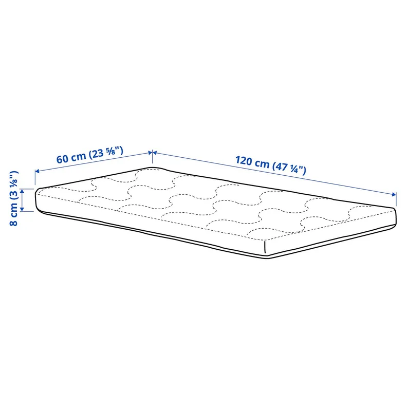 IKEA KRUMMEлуR КРУММЕЛУР, матрас для детской кроватки, 60x120x8 см фото №7