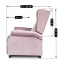 Кресло реклайнер бархатное MEBEL ELITE SIMON Velvet, розовый фото thumb №10
