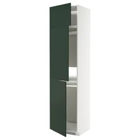 IKEA METOD МЕТОД, высокий шкаф д/холод/мороз/3 дверцы, белый/Гавсторп темно-зеленый, 60x60x240 см 895.568.35 фото