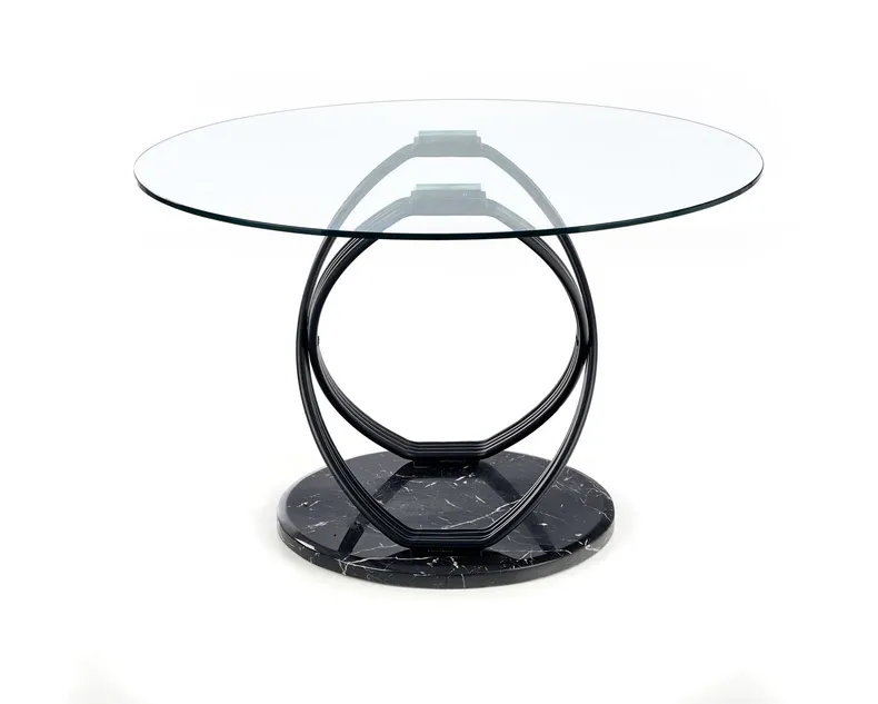Кухонний стіл HALMAR OPTICO 122x122 см, стільниця - прозора, ніжки - чорні фото №10