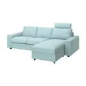 IKEA VIMLE ВІМЛЕ, 3-місний диван із кушеткою, з широкими підлокітниками з узголів'ям / САКСЕМАРА світло-синій 594.014.73 фото thumb №1