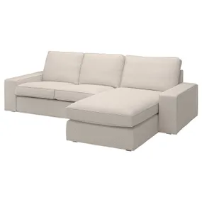 IKEA KIVIK КІВІК, 3-місний диван із кушеткою, ТРЕСУНД світло-бежевий 794.828.40 фото