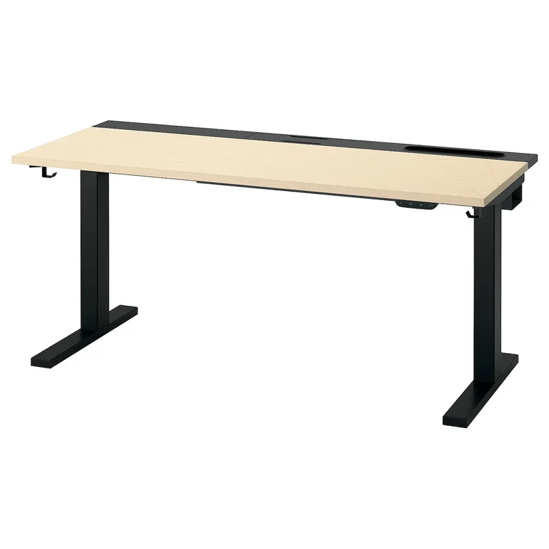 IKEA MITTZON МІТТЗОН, стіл регульований, електричний okl береза / чорний, 140x60 см 595.282.26 фото №2