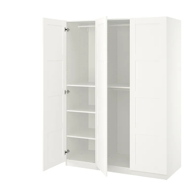 IKEA PAX ПАКС / BERGSBO БЕРГСБУ, гардероб, комбінація, білий / білий, 150x60x201 см 695.006.89 фото №1