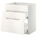 IKEA METOD МЕТОД / MAXIMERA МАКСИМЕРА, напольн шк п-мойку+3фрнт пнл / 2ящ, белый / белый, 80x60 см 890.280.53 фото thumb №1