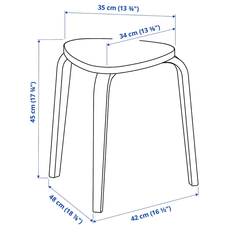 IKEA NORDEN НОРДЕН / KYRRE КЮРРЕ, стіл+4 табурети, береза / береза, 26 / 89 / 152 см 795.688.91 фото №8