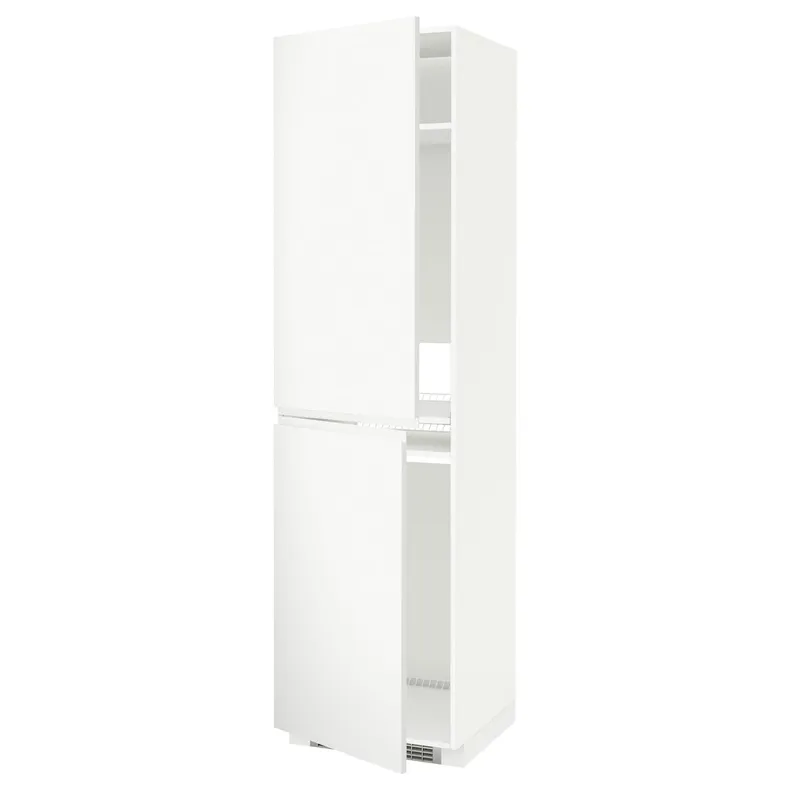 IKEA METOD МЕТОД, высок шкаф д холодильн / мороз, белый / Воксторп матовый белый, 60x60x220 см 891.113.73 фото №1