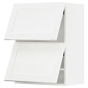 IKEA METOD МЕТОД, навісна шафа гориз 2 дверц нат мех, білий Енкопінг / білий імітація дерева, 60x80 см 694.734.93 фото