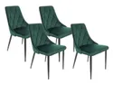 BRW Комплект стульев бархатных 4 шт BRW ALVAR Velvet, зеленый DUBLIN_DARK_GREEN_19 фото thumb №1