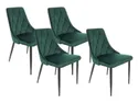 BRW Комплект стільців оксамитових 4 шт BRW ALVAR Velvet, зелений DUBLIN_DARK_GREEN_19 фото thumb №1