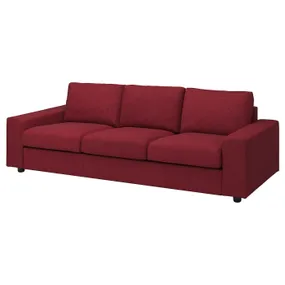 IKEA VIMLE ВІМЛЕ, 3-місний диван, з широкими підлокітниками/Lejde червоний/коричневий 194.328.10 фото