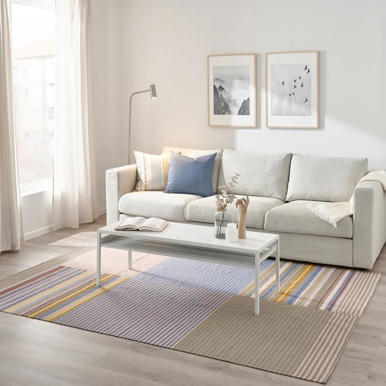 IKEA BUDDINGE БУДДИНГЕ, ковер, безворсовый, Многоцветный / полосатый узор ручной работы, 170x240 см 105.141.79 фото №3