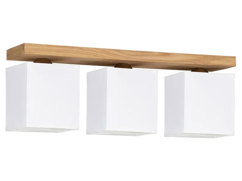 BRW Трехпозиционный деревянный потолочный светильник Inger коричневый и белый 075242 фото №1