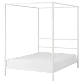 IKEA VITARNA ВИТАРНА, каркас кровати на 4-х стойках, белый, 140x200 см 605.736.80 фото