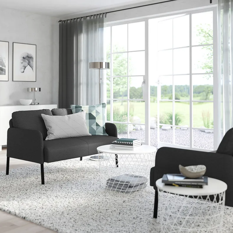 IKEA GLOSTAD ГЛОСТАД, 2-місний диван, КНІСА темно-сірий 504.890.12 фото №11