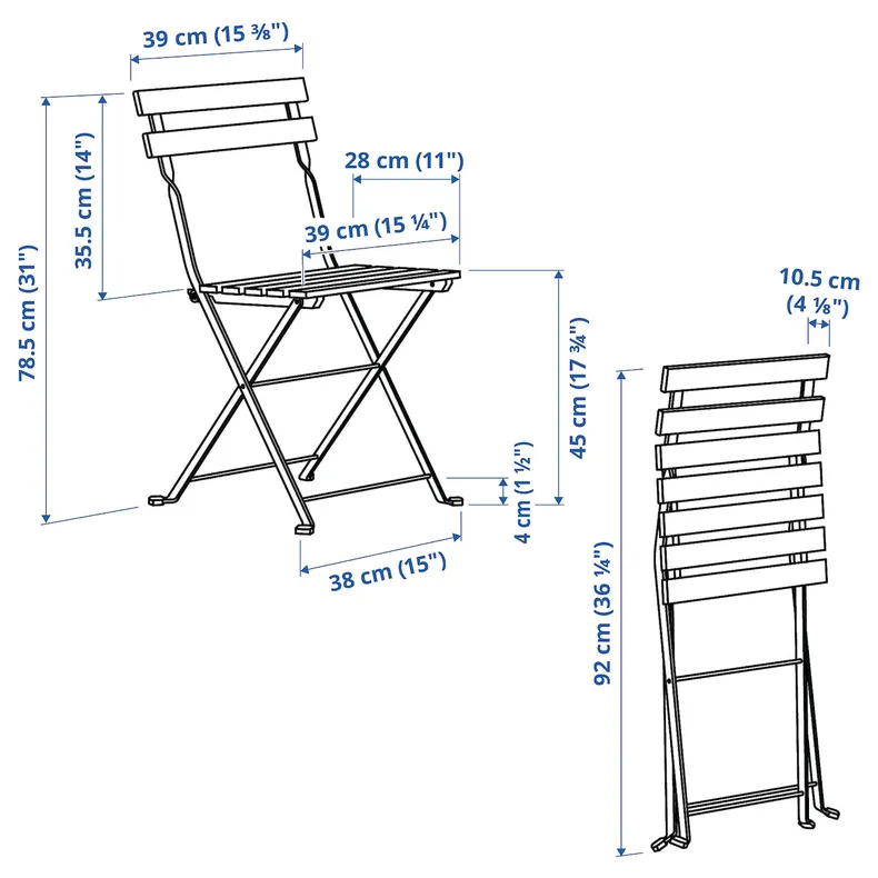 IKEA TÄRNÖ ТЕРНО, стілець, вуличний, складаний білий/зелений 705.309.49 фото №6