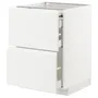 IKEA METOD МЕТОД / MAXIMERA МАКСИМЕРА, напольный шкаф с выдвиж панелью / 3ящ, белый / Воксторп матовый белый, 60x60 см 494.337.66 фото