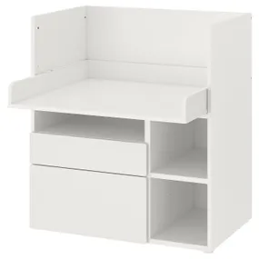 IKEA SMÅSTAD СМОСТАД, письмовий стіл, білий білий/з 2 шухлядами, 90x79x100 см 595.832.27 фото