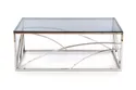 Журнальний столик HALMAR UNIVERSE 120x60 см, каркас - срібло, скло - димчасте фото thumb №3