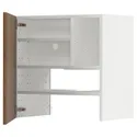 IKEA METOD МЕТОД, навесной шкаф д / вытяжки / полка / дверь, белый / Имитация коричневого ореха, 60x60 см 995.195.12 фото thumb №1